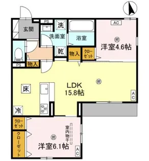 兵庫県西宮市甲子園一番町【アパート】の間取り
