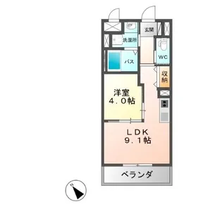 ロワゾ ドゥ ボヌール【3階】の間取り