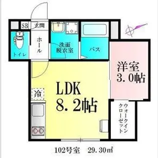 シャイニングパレス宮城野原【1階】の間取り