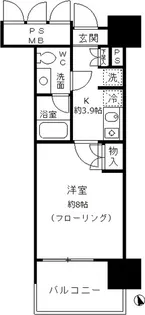 フォンテーヌ芝浦【14階】の間取り