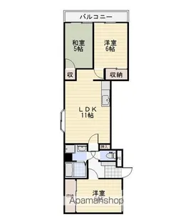 メゾンドリバー寺地【3階】の間取り