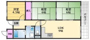 ホワイトウェル【4階】の間取り