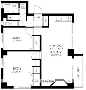 東京都港区東麻布2【マンション】の間取り