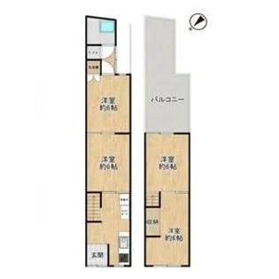 大阪府大阪市東淀川区上新庄3【一戸建】の間取り