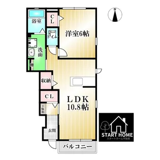 1LDKの間取り画像