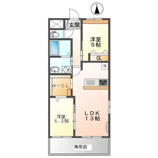 アヴァンティ阿蘇B棟【1階】の間取り