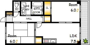 パレ広瀬【3階】の間取り