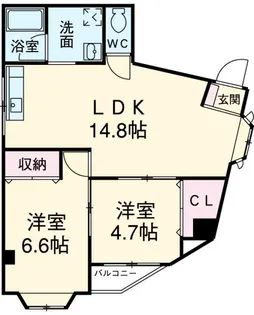 まつ葉ビル【4階】の間取り