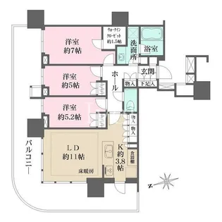 東京都中央区晴海5【マンション】の間取り