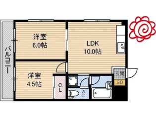 カーソル高井田【3階】の間取り