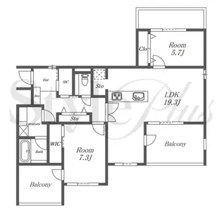 Akatsu Garden House 北棟【2階】の間取り