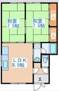 メゾン八軒【2階】の間取り
