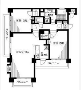 パレステージ成城【2階】の間取り