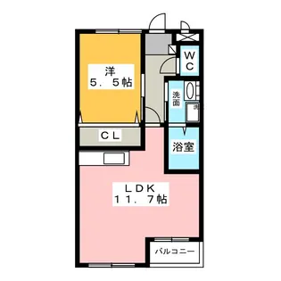 クレアトール【2階】の間取り