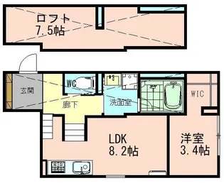 スマイシアAPARTMENT 西富田【2階】の間取り