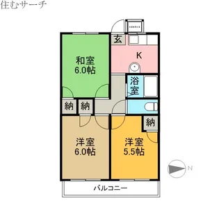 アイハイツB【2階】の間取り