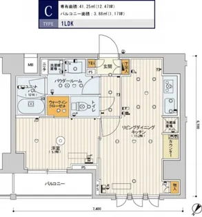 スカイコートヒルズ北新宿【9階】の間取り