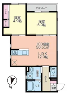 アトラスナイン【1階】の間取り