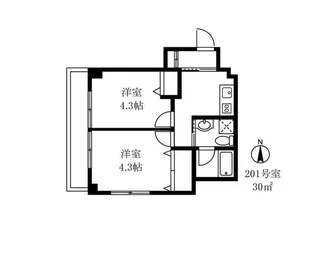 諏訪町マンション【2階】の間取り