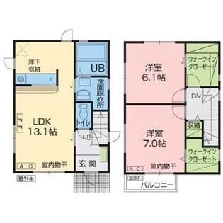 エール田向【1階】の間取り