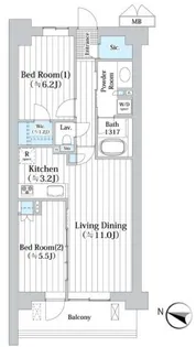 アビティグランデ砧【3階】の間取り