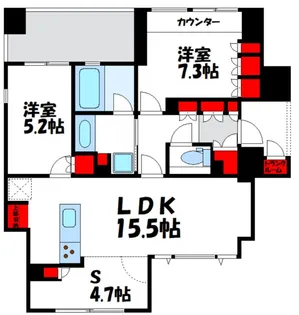 グランドメゾン白金高輪パークフロント【5階】の間取り