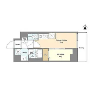 グランカーサ菊川【4階】の間取り
