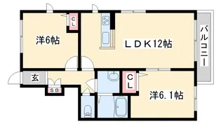シャーメゾン・クレールB【1階】の間取り
