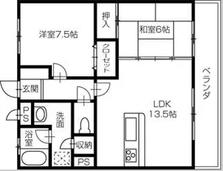 メゾンサンテラスB【2階】の間取り