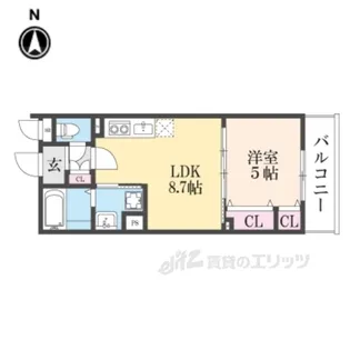 クリエオーレ倉治【3階】の間取り