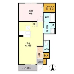 ティアラ D【1階】の間取り