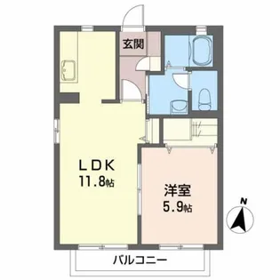 サンプレーヌ【2階】の間取り