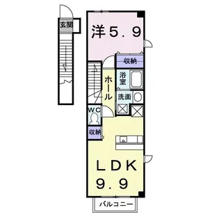 レイベルポート松元D棟【2階】の間取り