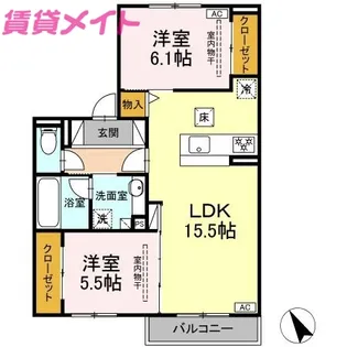 パルミエ I【1階】の間取り