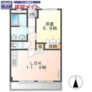 ラピュタ壱番館【1階】の間取り