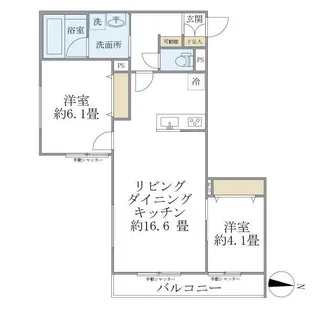 ヒル・シャンス大倉山【1階】の間取り