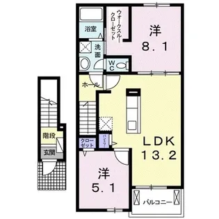 アンソレイエ VI【2階】の間取り