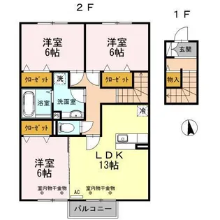 ラ・フェルマータ山室【2階】の間取り