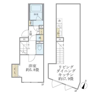 プラティーク中野坂上【4階】の間取り