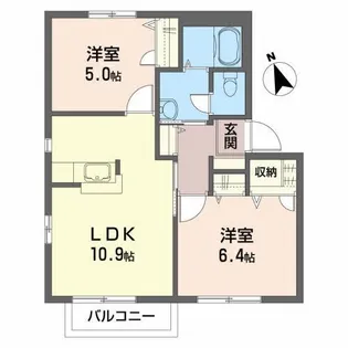 ブライトン B【1階】の間取り