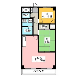 シャルマンコーポ壱番館【6階】の間取り