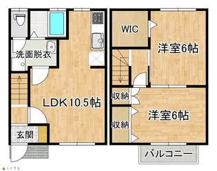 ノーブルハイム喜多町B【1階】の間取り