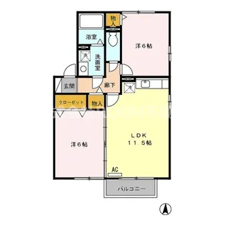 メゾンフローランテ【2階】の間取り