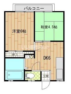 内谷ハイツA棟【1階】の間取り