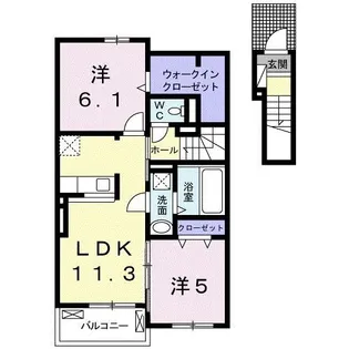ドン ペリニヨン B【2階】の間取り