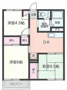 サンフラットA【2階】の間取り