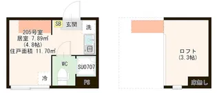 ハーモニーテラス千住河原町III【2階】の間取り