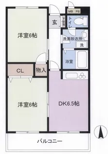 パークサイド千早【2階】の間取り