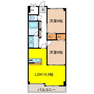 レジデンス辰己【3階】の間取り