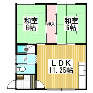 高木美園アパート【2階】の間取り